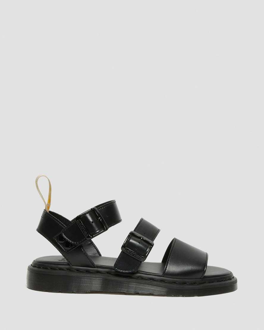 schwarze dr. martens gryphon gladiator-sandalen für damen