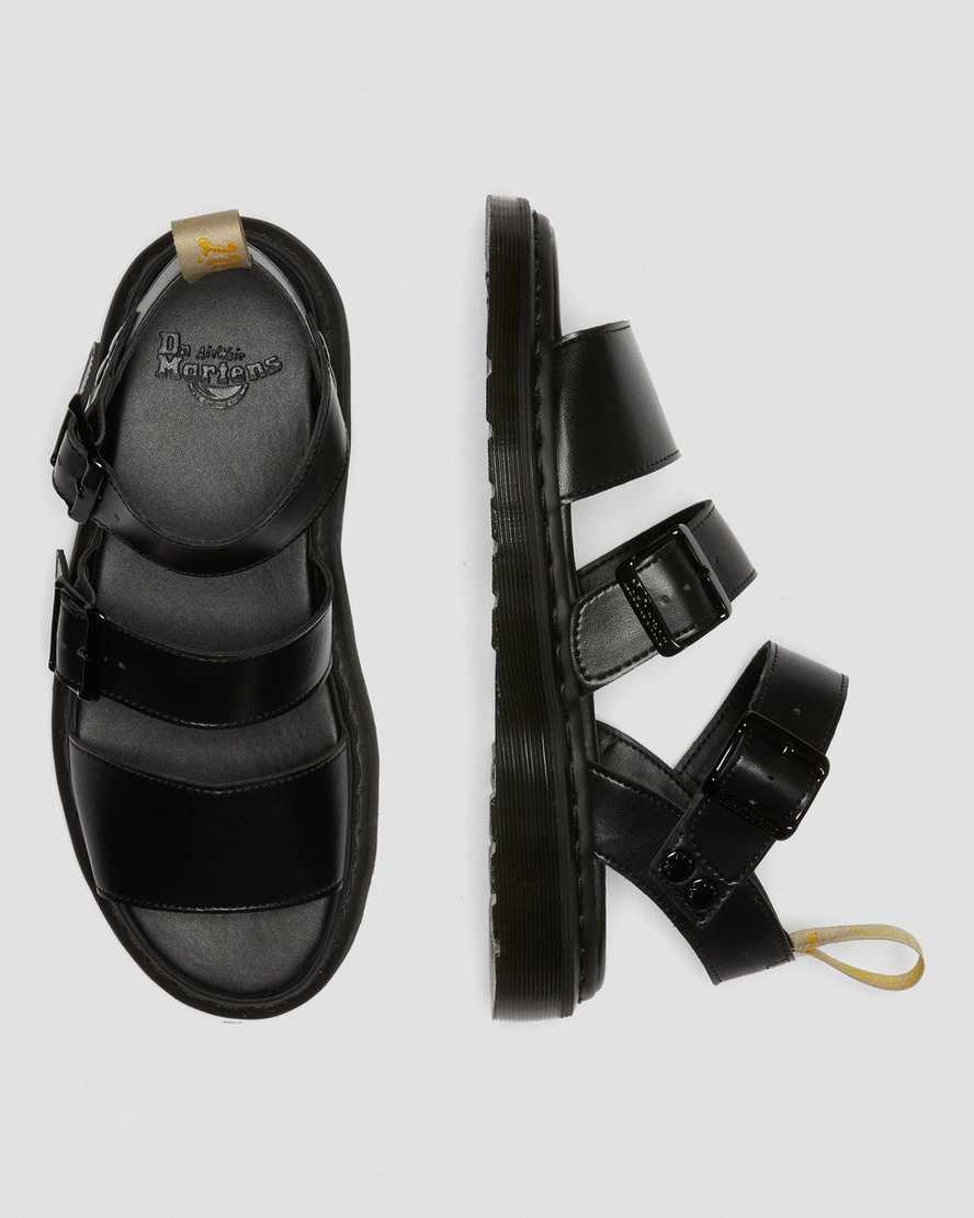 schwarze dr. martens gryphon gladiator-sandalen für damen
