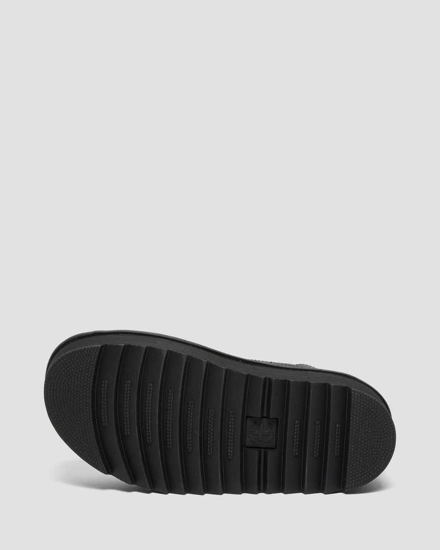 schwarze dr. martens voss strap plateau-sandalen für damen