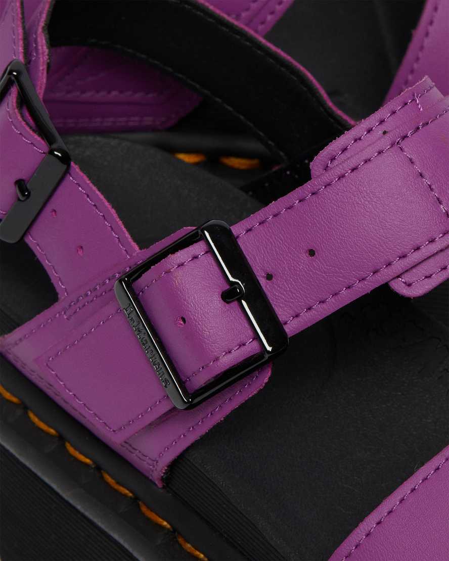 lila dr. martens voss strap plateau-sandalen für damen