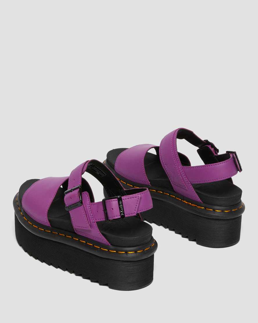 lila dr. martens voss strap plateau-sandalen für damen