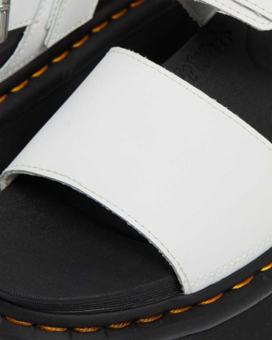 weiße dr. martens voss strap plateau-sandalen für damen