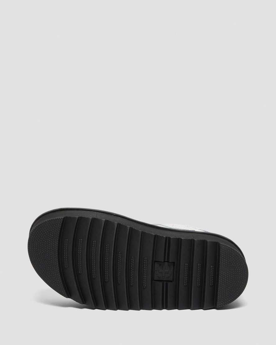 weiße dr. martens voss strap plateau-sandalen für damen
