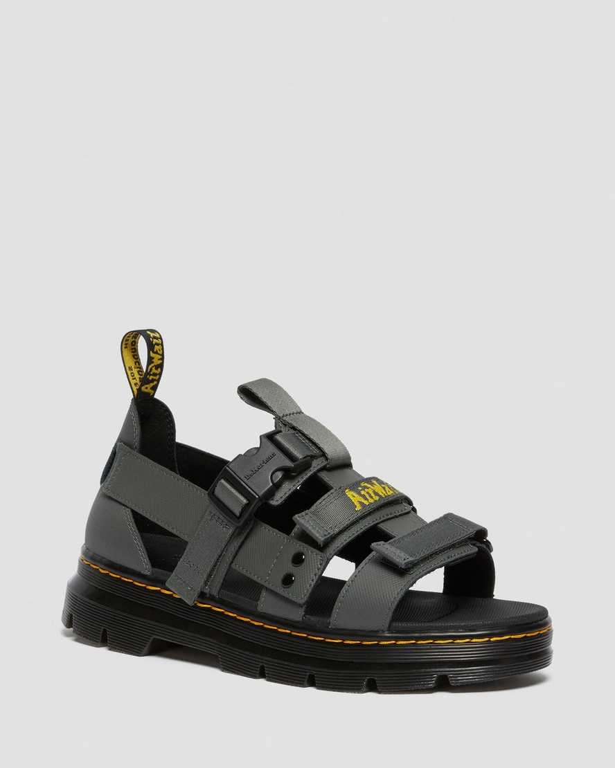 graue dr. martens pearson webbing damensandalen