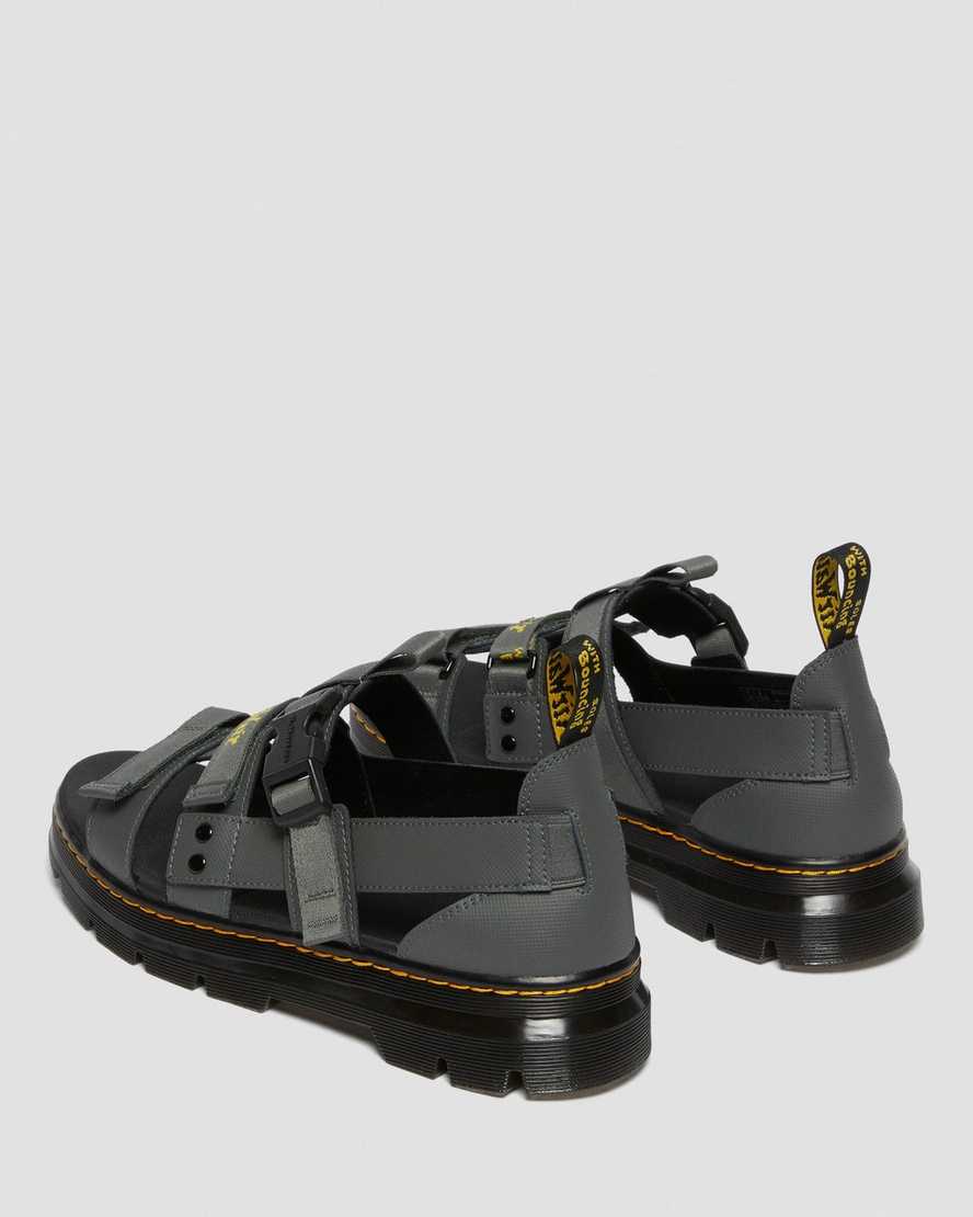 graue dr. martens pearson webbing damensandalen