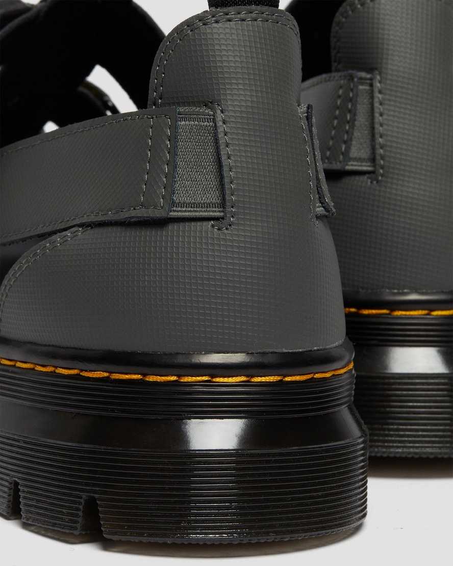 graue dr. martens pearson webbing damensandalen