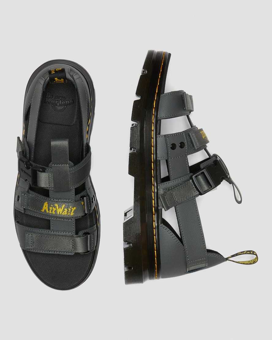 graue dr. martens pearson webbing damensandalen