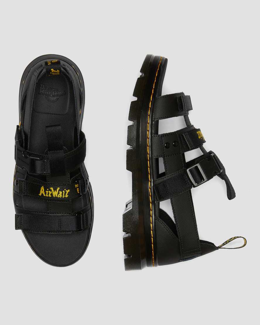 schwarze dr. martens pearson webbing damen-sandalen