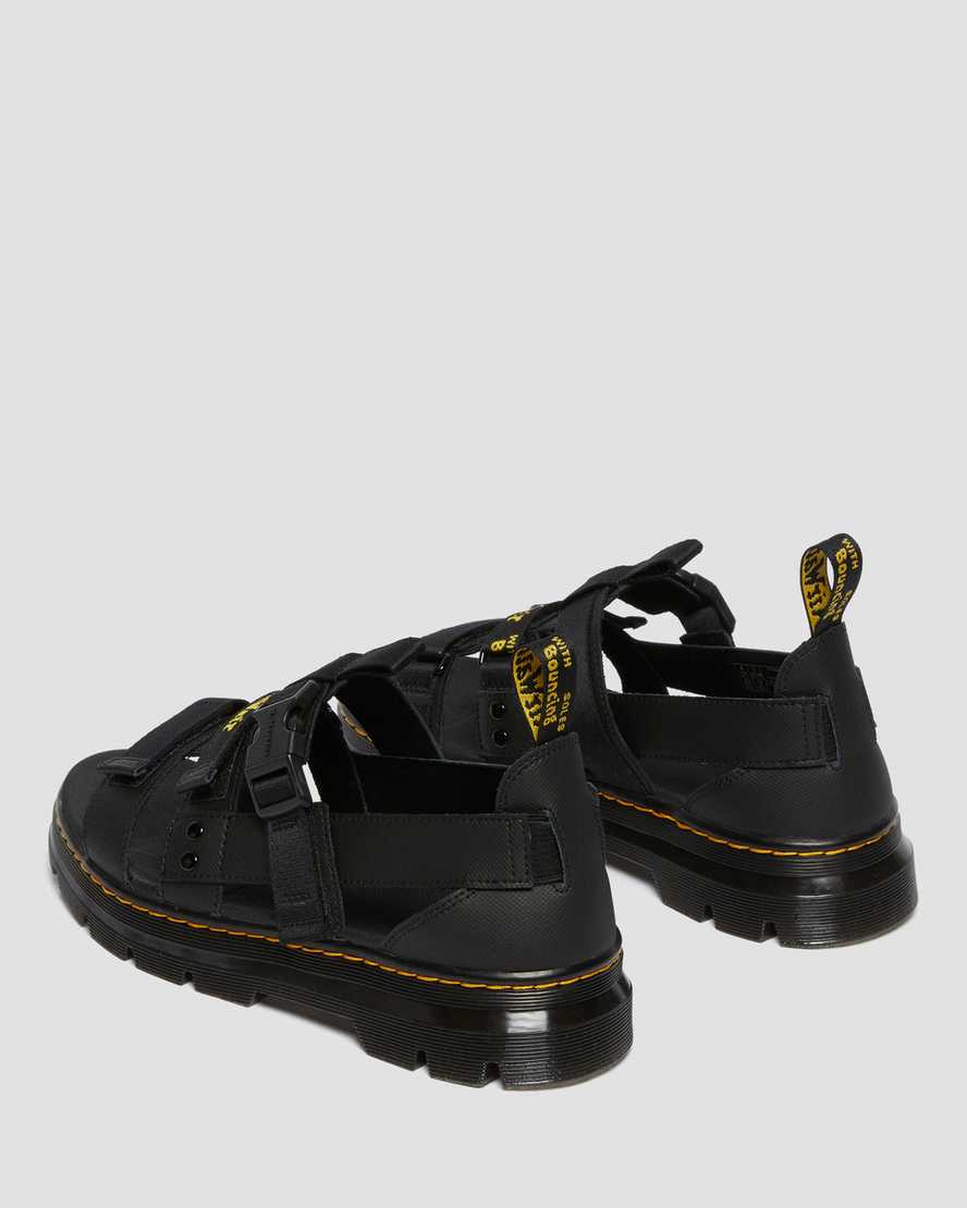 schwarze dr. martens pearson webbing damen-sandalen