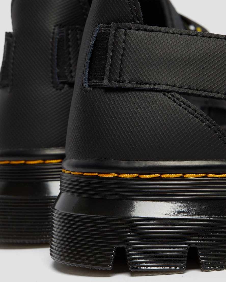 schwarze dr. martens pearson webbing damen-sandalen