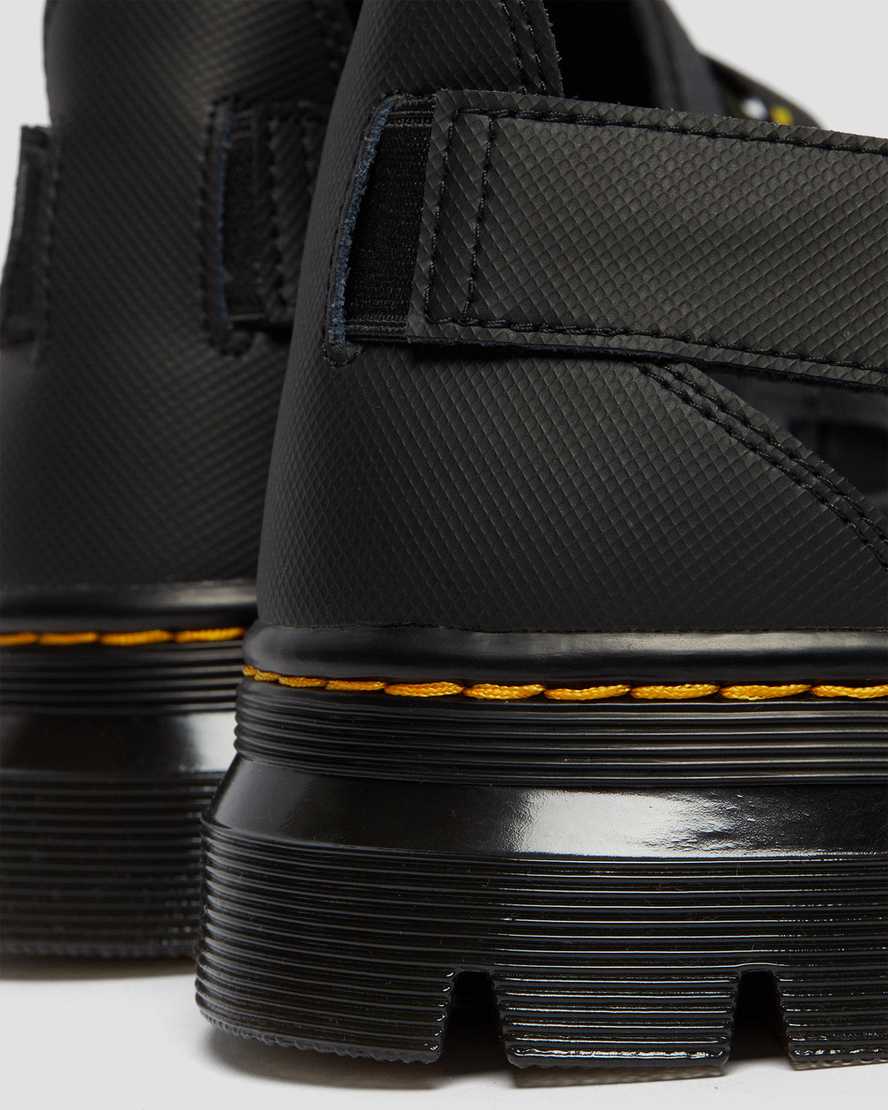 schwarze dr. martens pearson webbing damen-sandalen