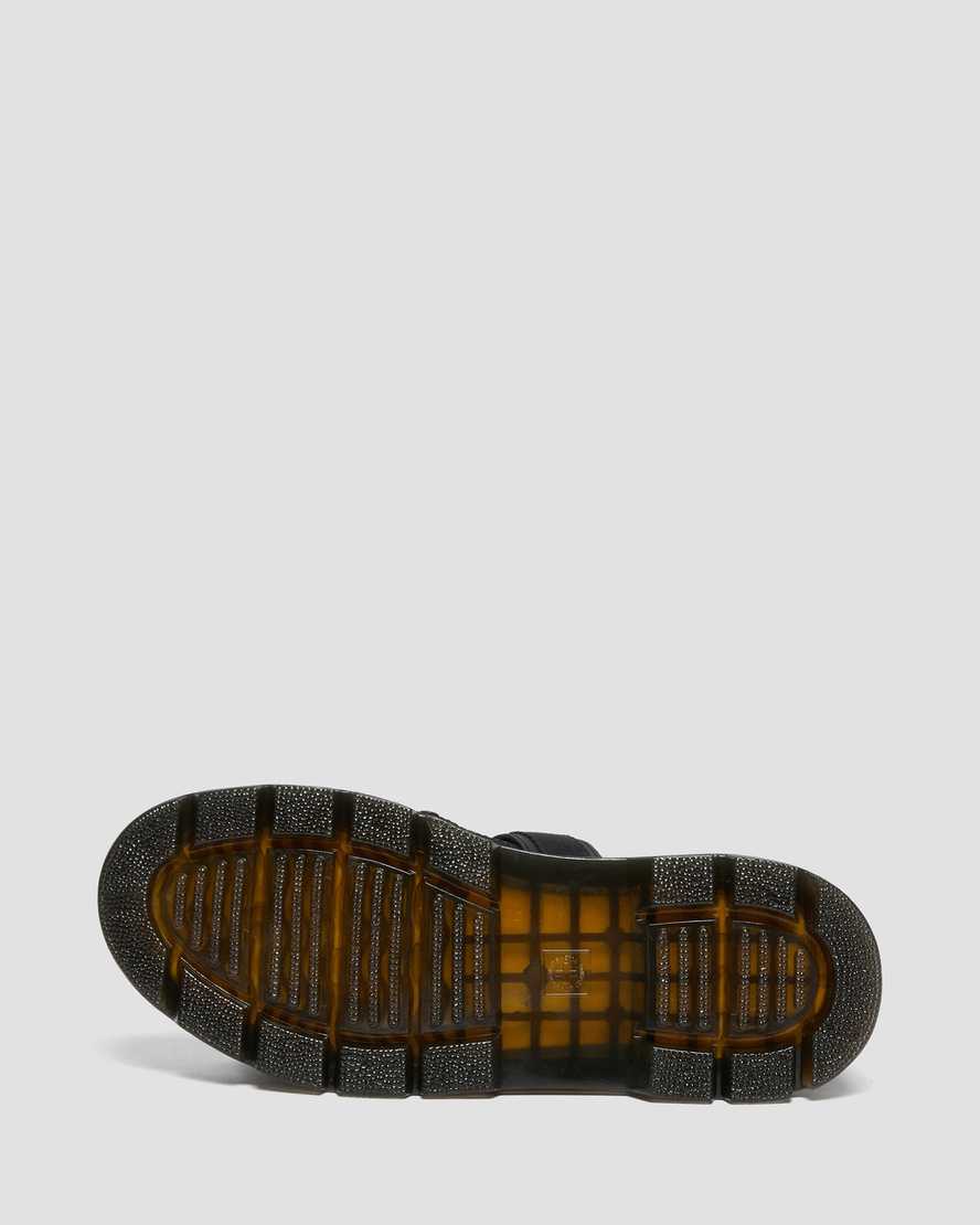 schwarze dr. martens pearson webbing damen-sandalen