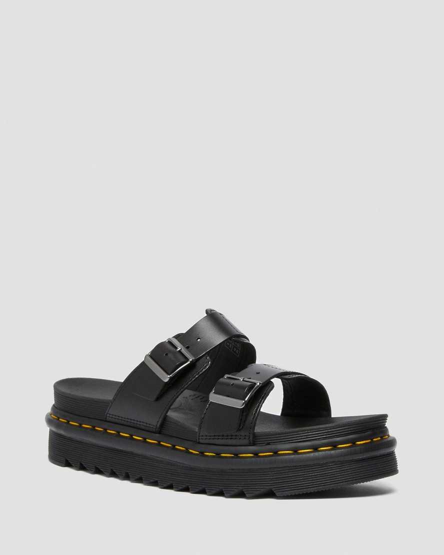 schwarze dr. martens myles brando buckle damen-sandalen