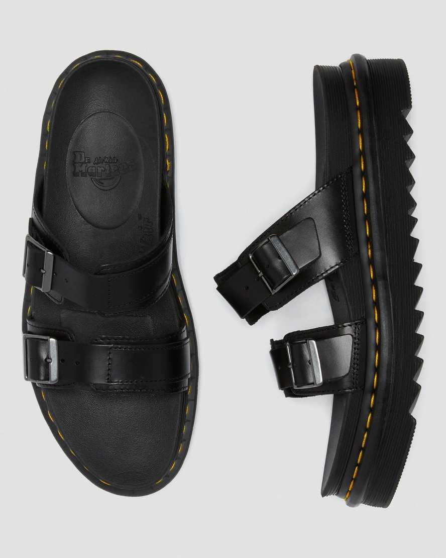 schwarze dr. martens myles brando buckle damen-sandalen