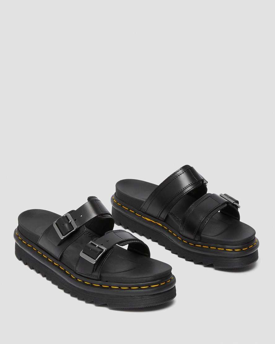schwarze dr. martens myles brando buckle damen-sandalen