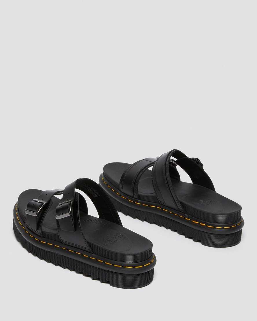 schwarze dr. martens myles brando buckle damen-sandalen
