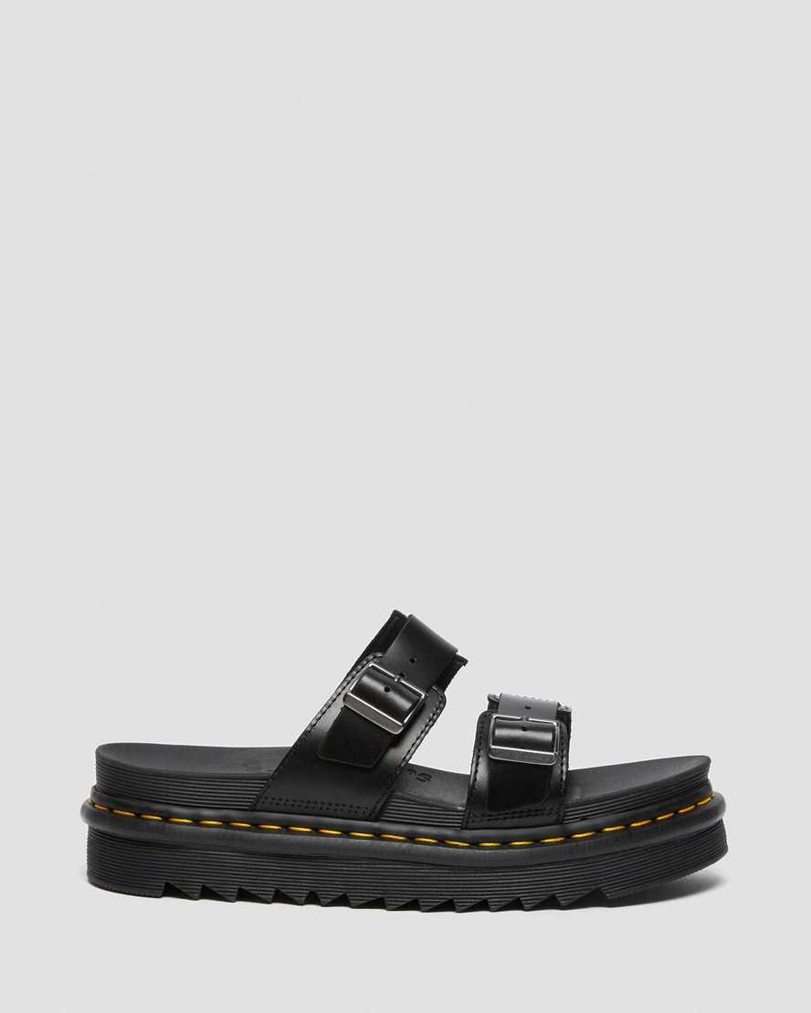 schwarze dr. martens myles brando buckle damen-sandalen