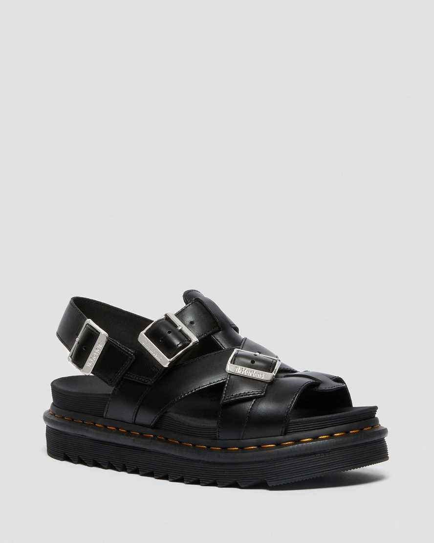 schwarze dr. martens terry ii damen-riemensandalen