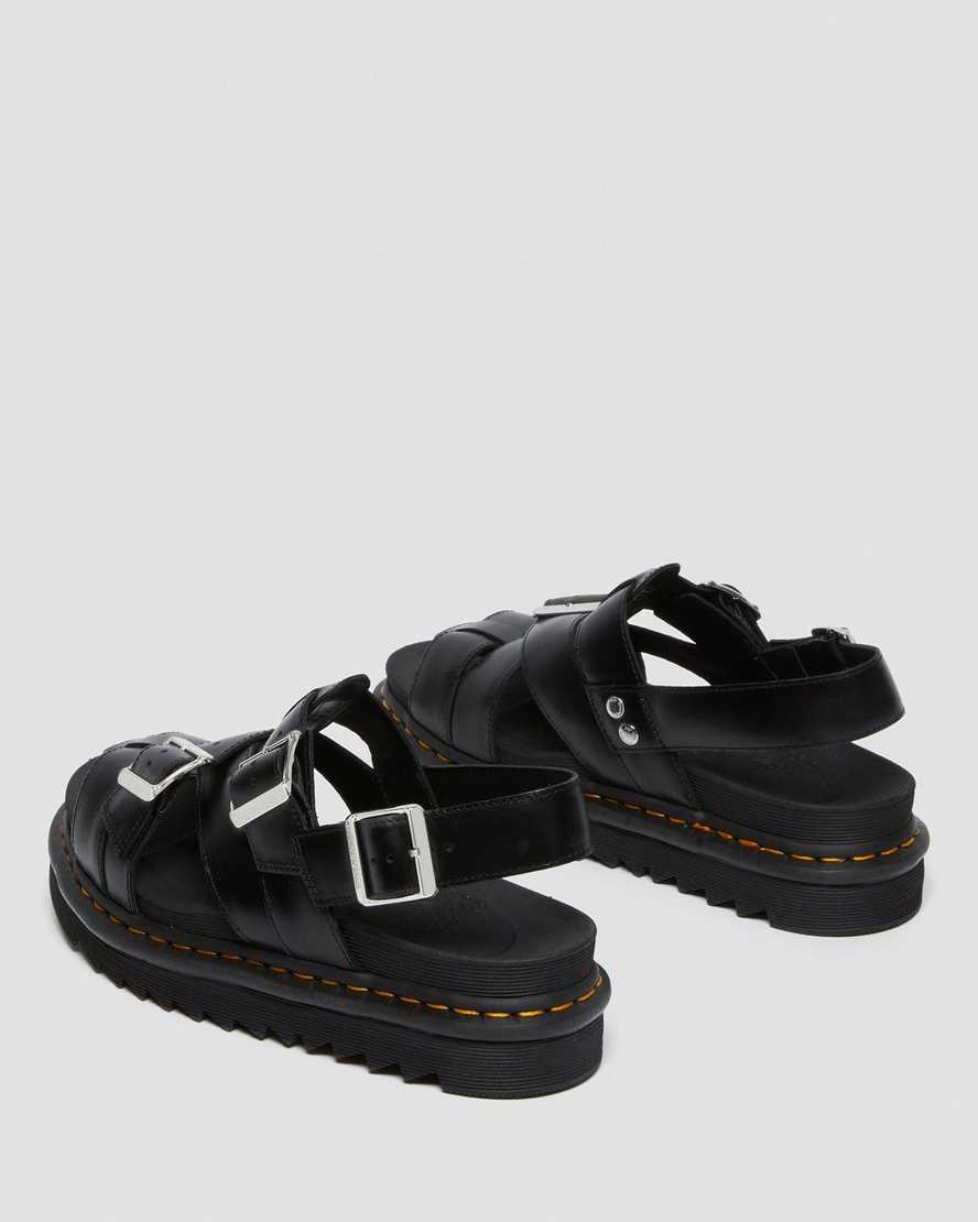 schwarze dr. martens terry ii damen-riemensandalen