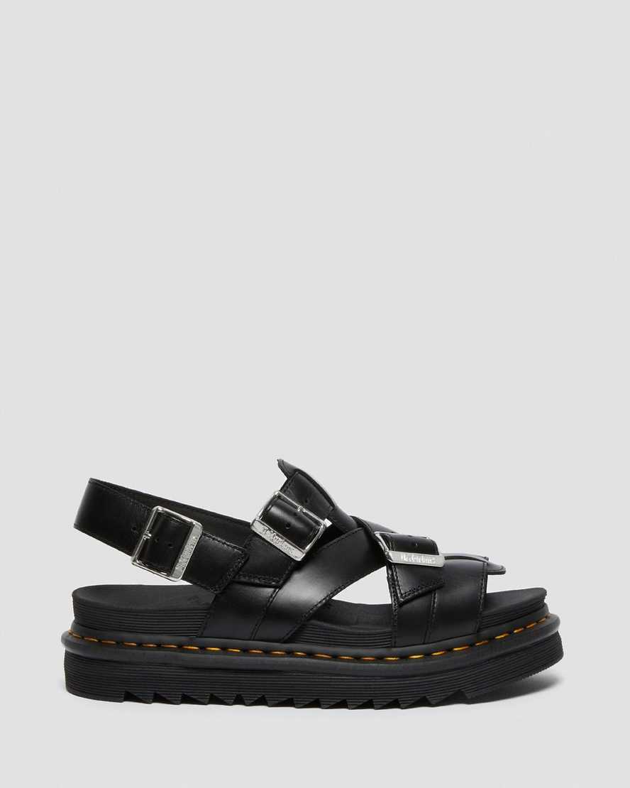 schwarze dr. martens terry ii damen-riemensandalen