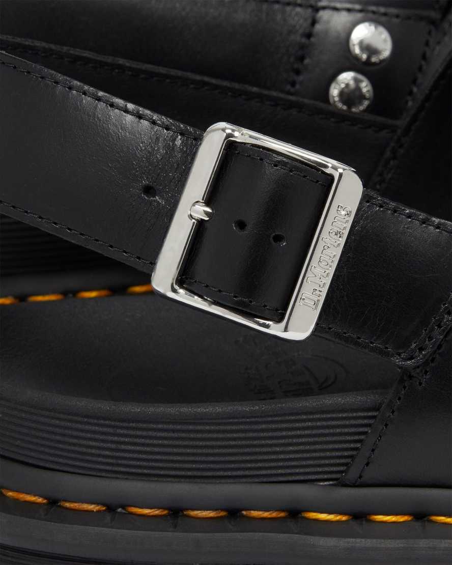 schwarze dr. martens terry ii damen-riemensandalen