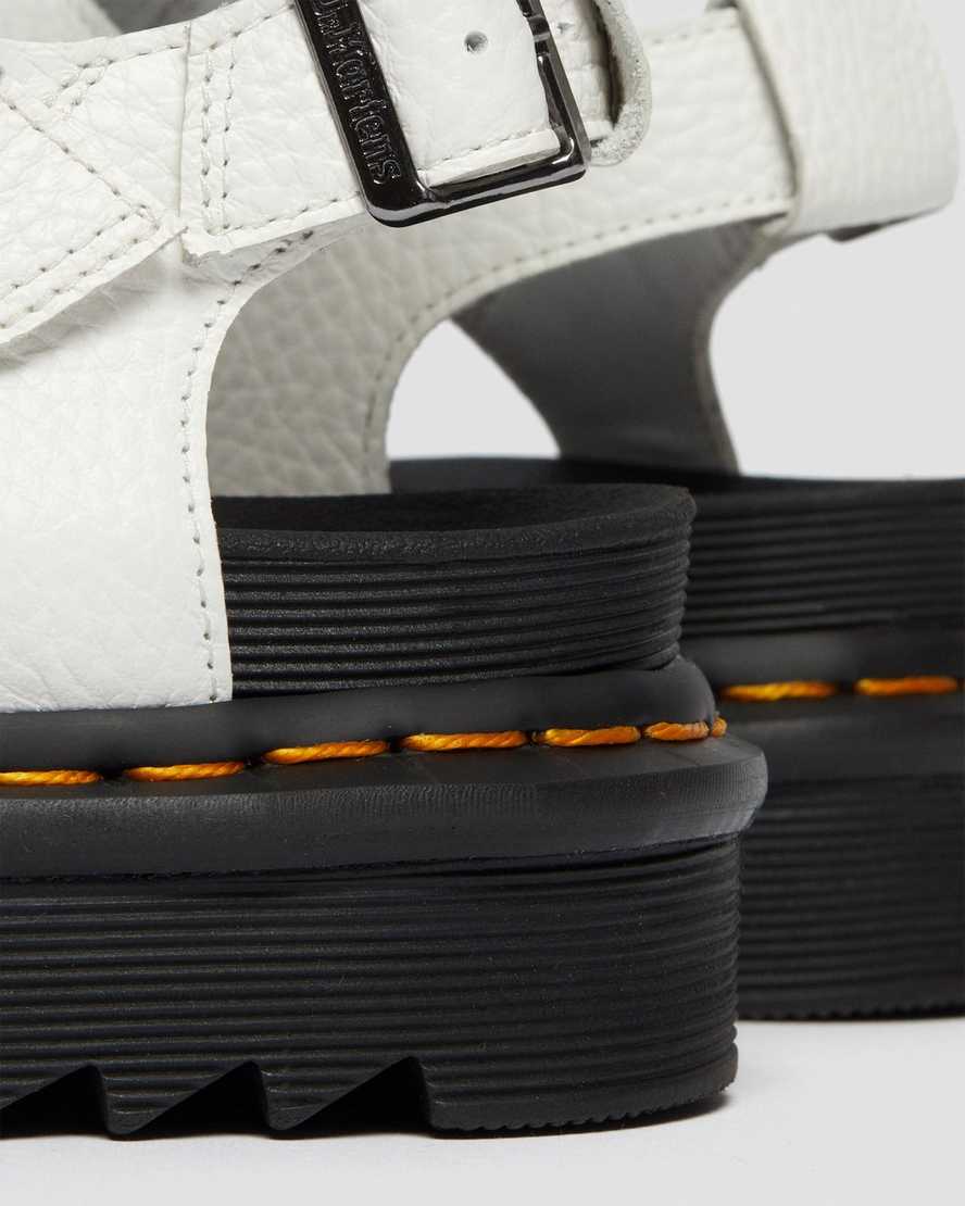 weiße dr. martens olson riemchensandalen mit reißverschluss für damen