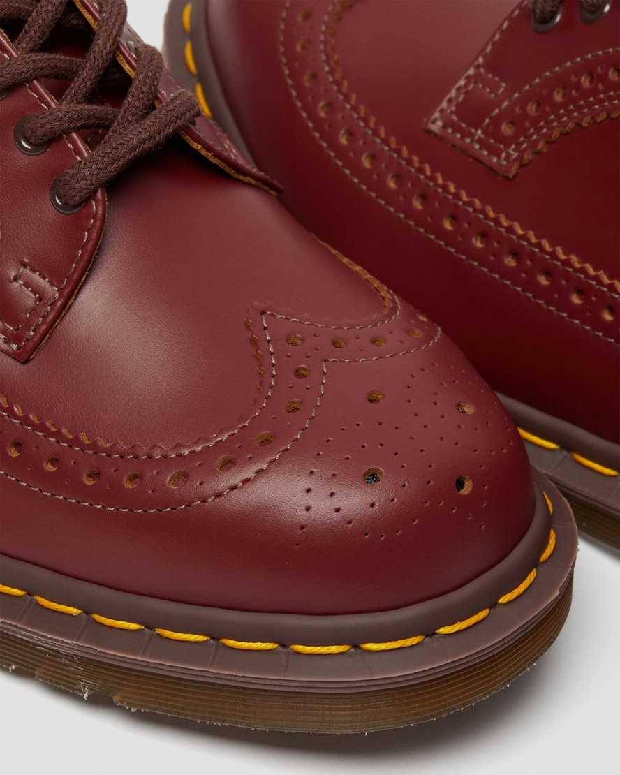 rote dr. martens 3989 vintage made in england damen-brogue-schuhe