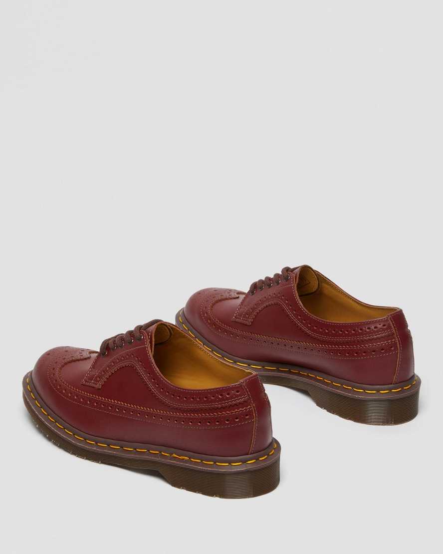 rote dr. martens 3989 vintage made in england damen-brogue-schuhe