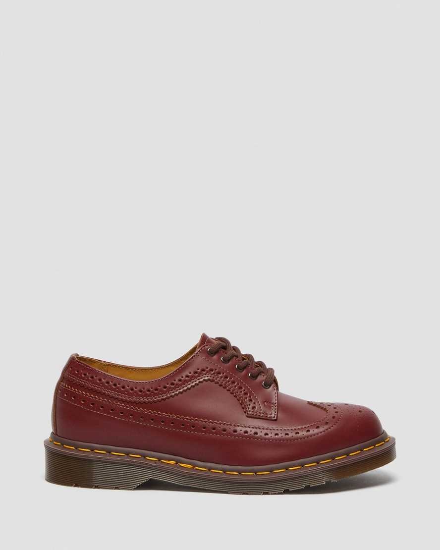 rote dr. martens 3989 vintage made in england damen-brogue-schuhe