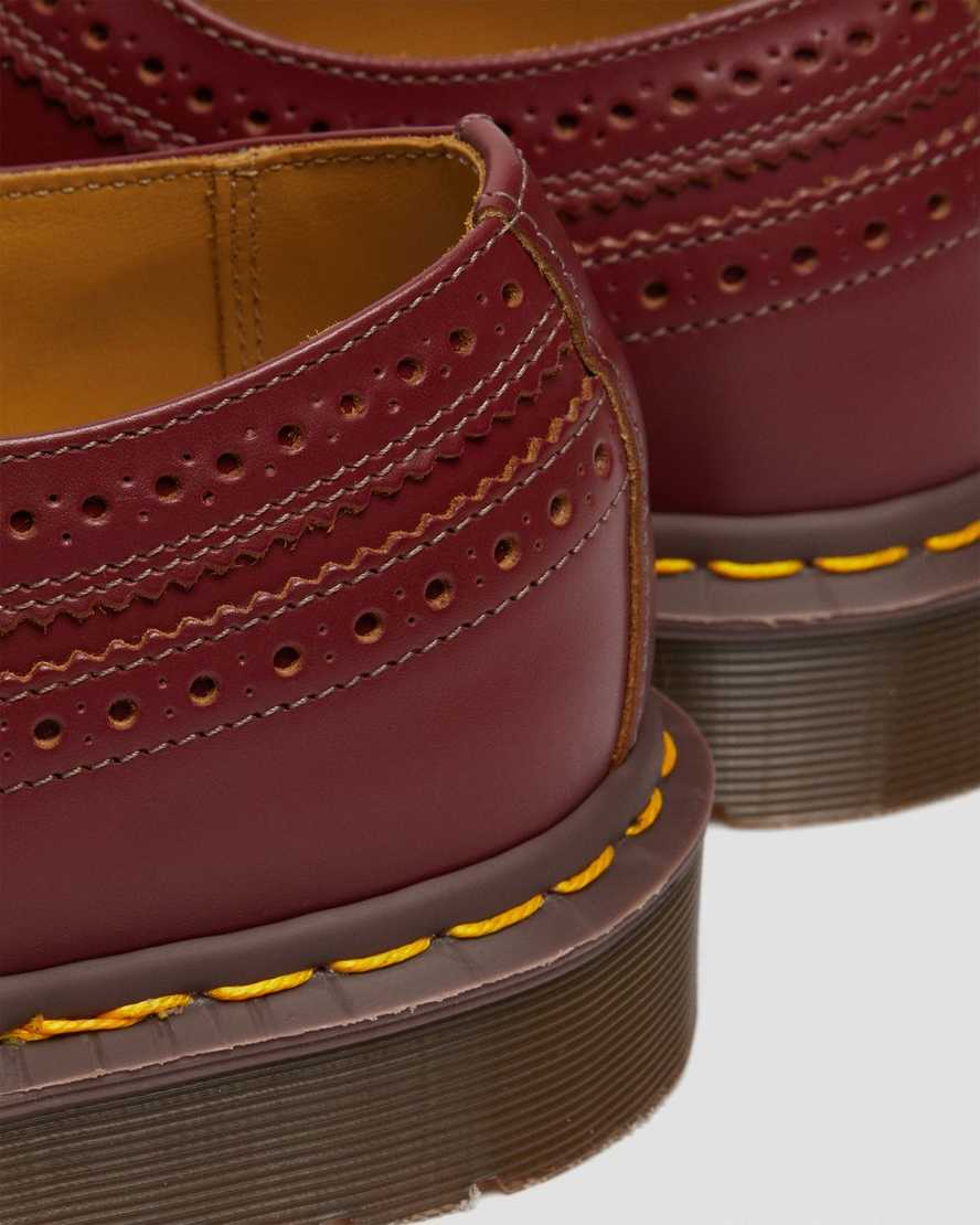 rote dr. martens 3989 vintage made in england damen-brogue-schuhe