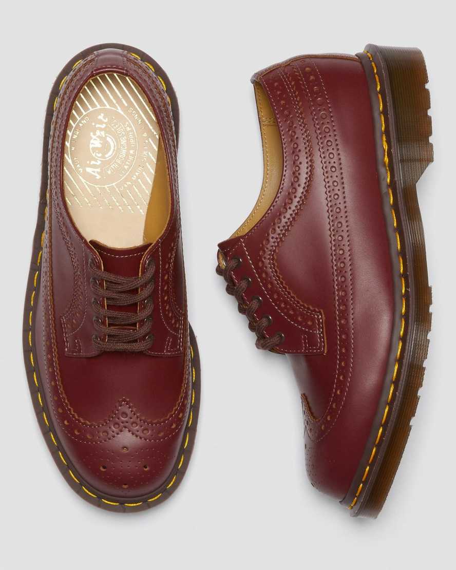 rote dr. martens 3989 vintage made in england damen-brogue-schuhe
