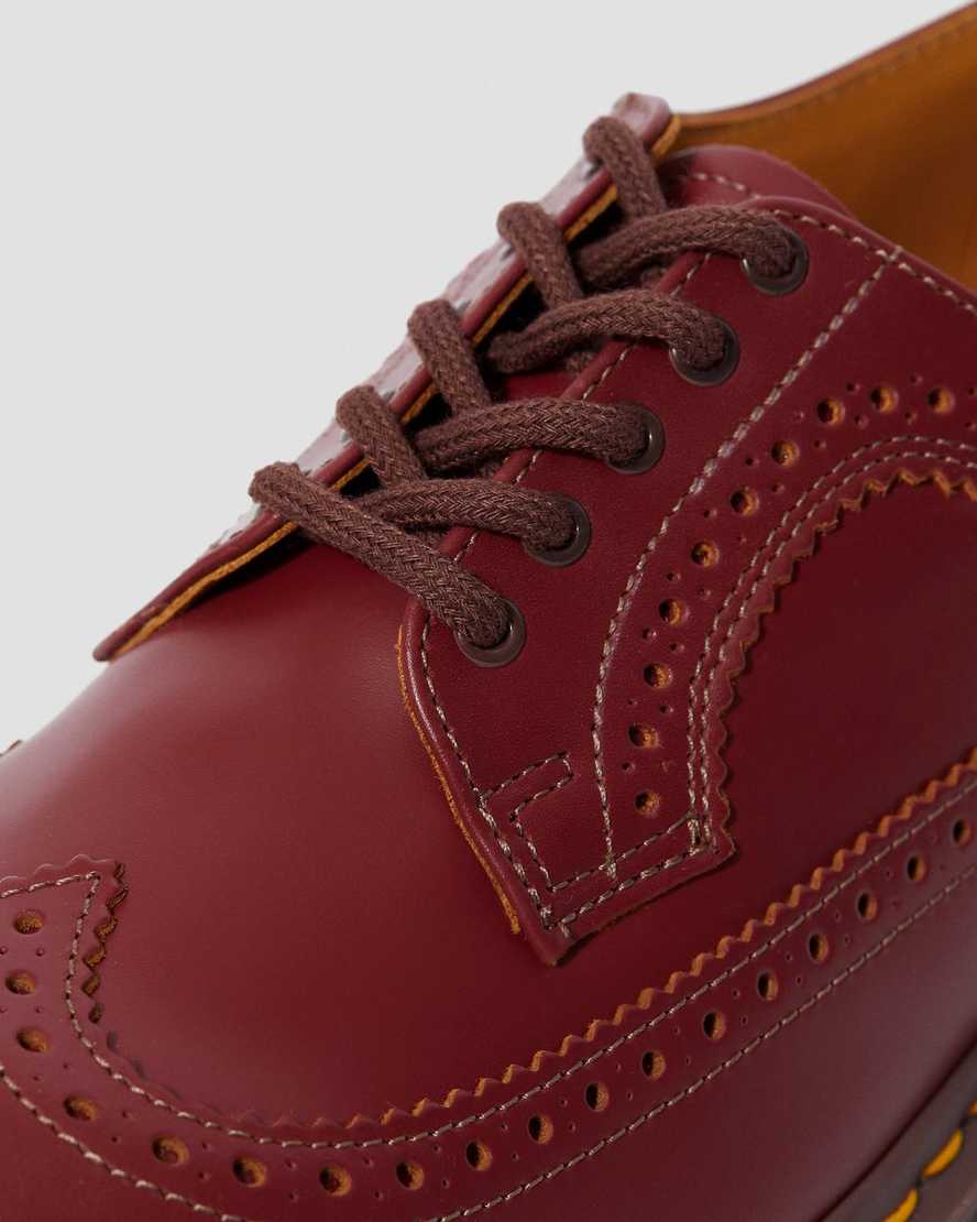 rote dr. martens 3989 vintage made in england damen-brogue-schuhe