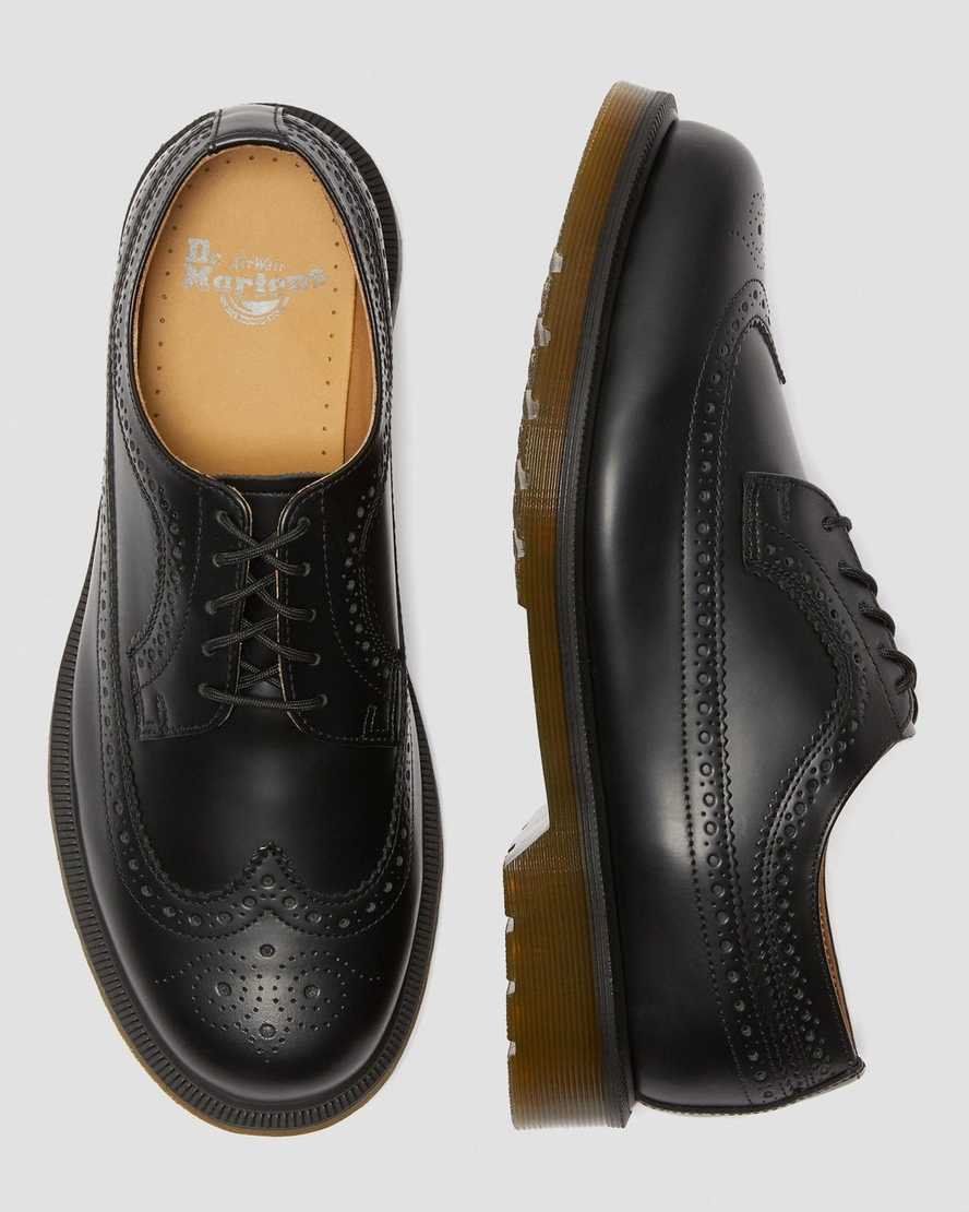schwarze dr. martens 3989 smooth damen-brogue-schuhe