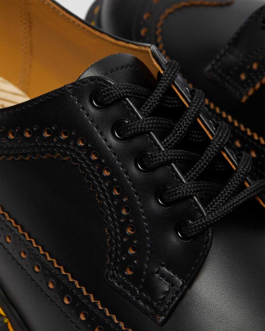 schwarze dr. martens 3989 vintage made in england damen-brogue-schuhe