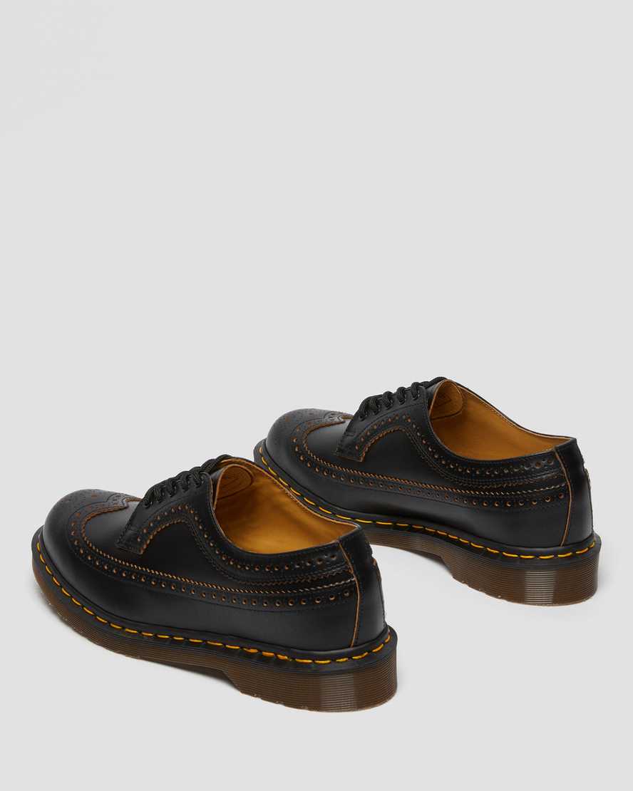 schwarze dr. martens 3989 vintage made in england damen-brogue-schuhe