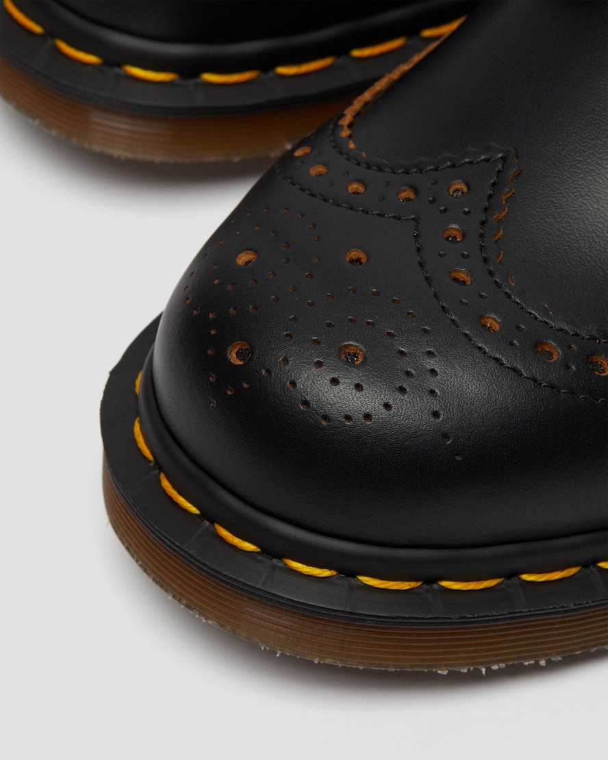 schwarze dr. martens 3989 vintage made in england damen-brogue-schuhe