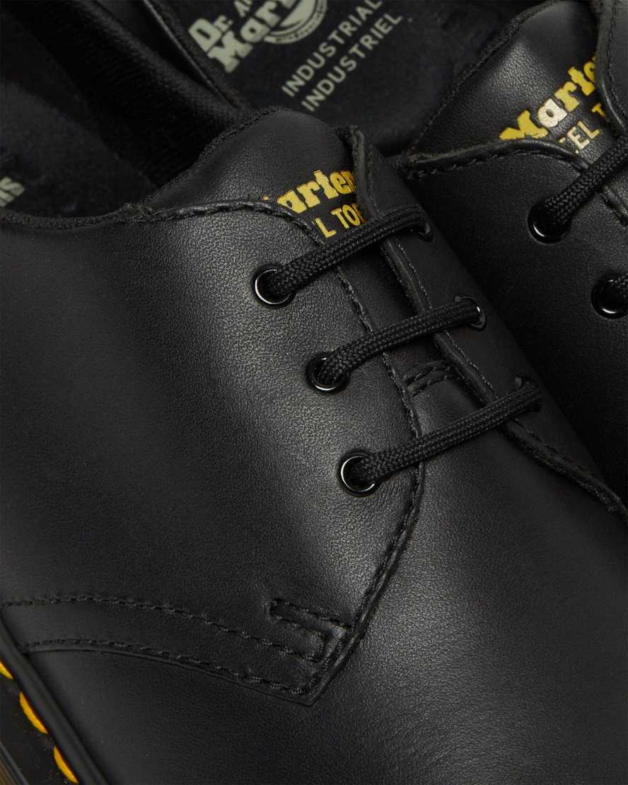 schwarze dr. martens 1461 damen-freizeitschuhe mit rutschfester stahlkappe