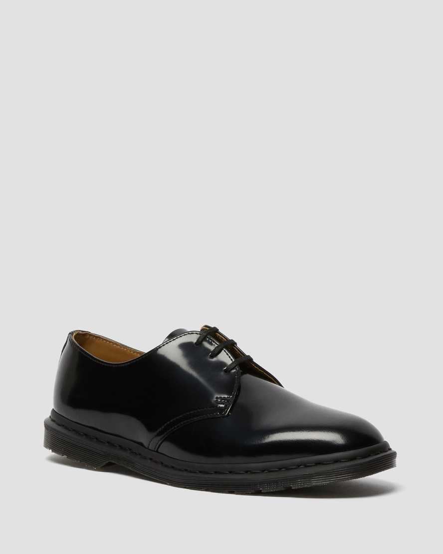 schwarze dr. martens archie ii smooth damen-schnürschuhe