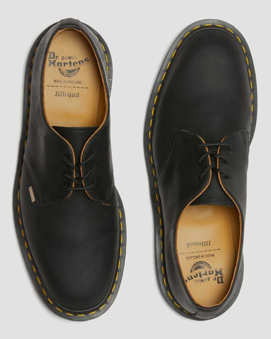 schwarze dr. martens archie ii jjjjound wyoming damen-schnürschuhe