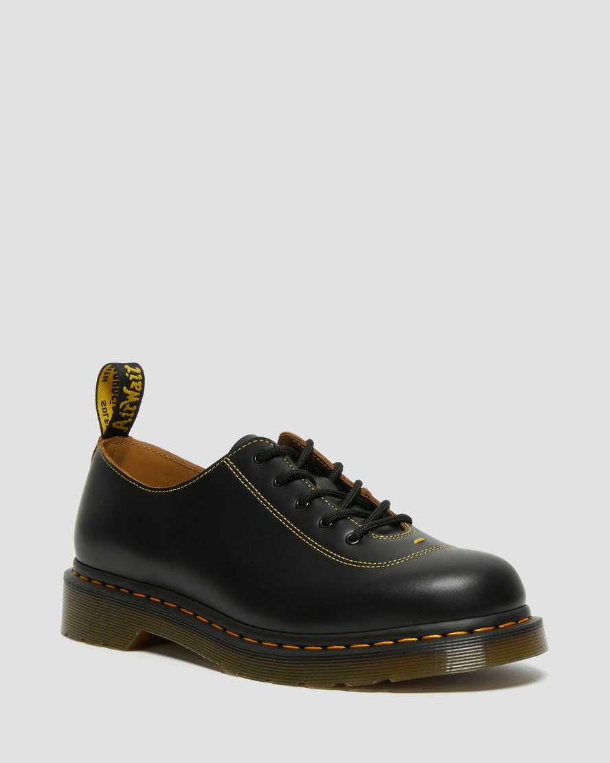 schwarze dr. martens glyndon vintage smooth damen-schnürschuhe