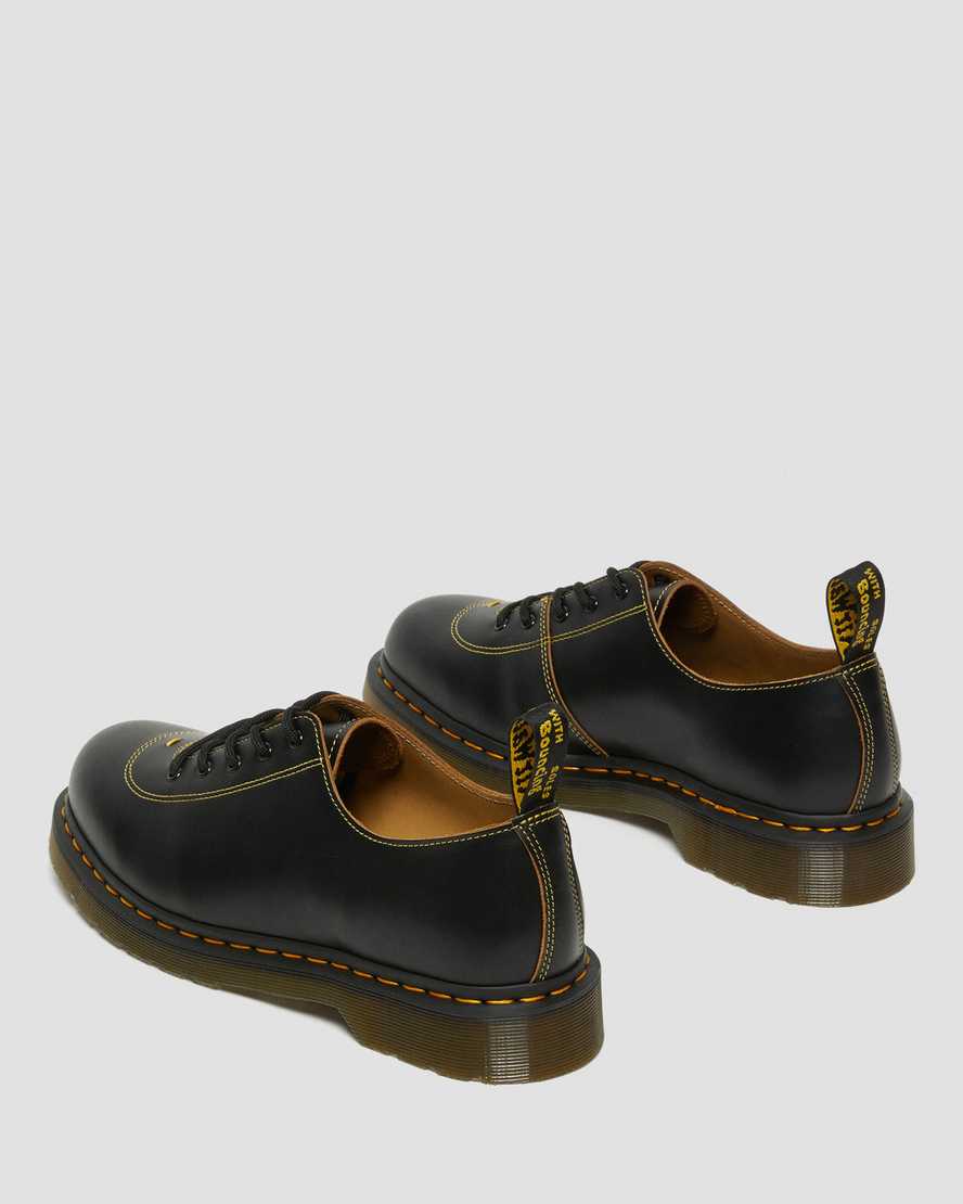 schwarze dr. martens glyndon vintage smooth damen-schnürschuhe