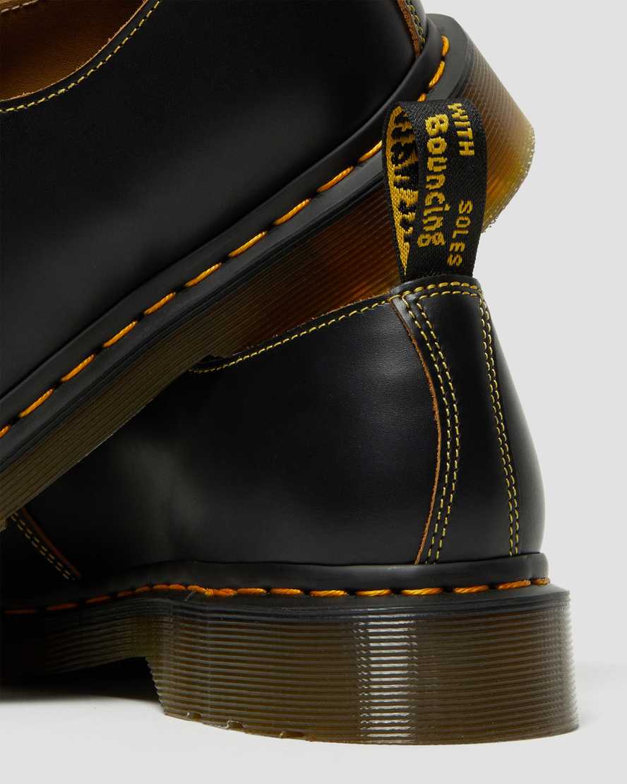 schwarze dr. martens glyndon vintage smooth damen-schnürschuhe