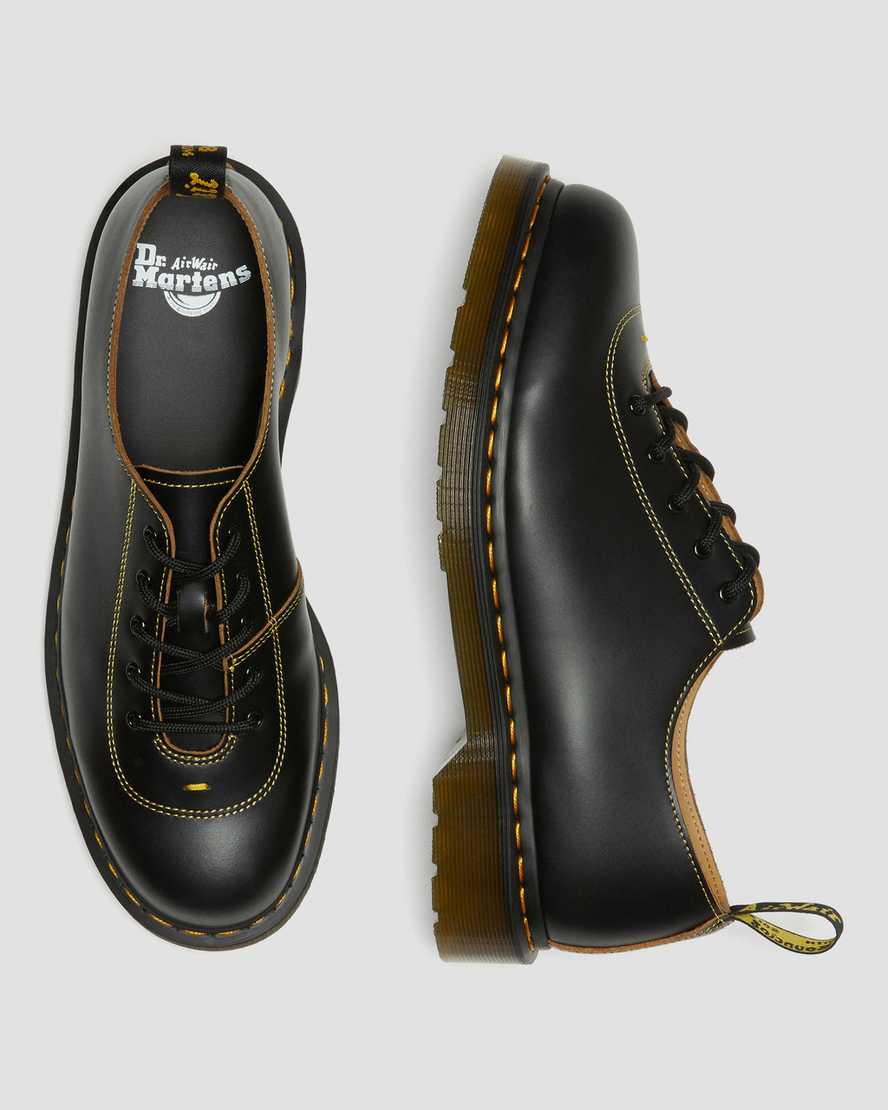 schwarze dr. martens glyndon vintage smooth damen-schnürschuhe
