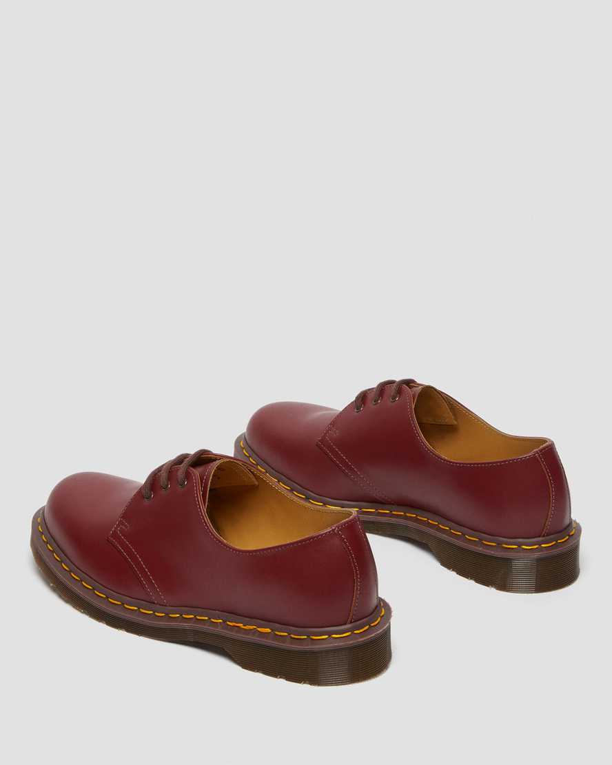 rote dr. martens 1461 vintage damen-oxfordschuhe hergestellt in england