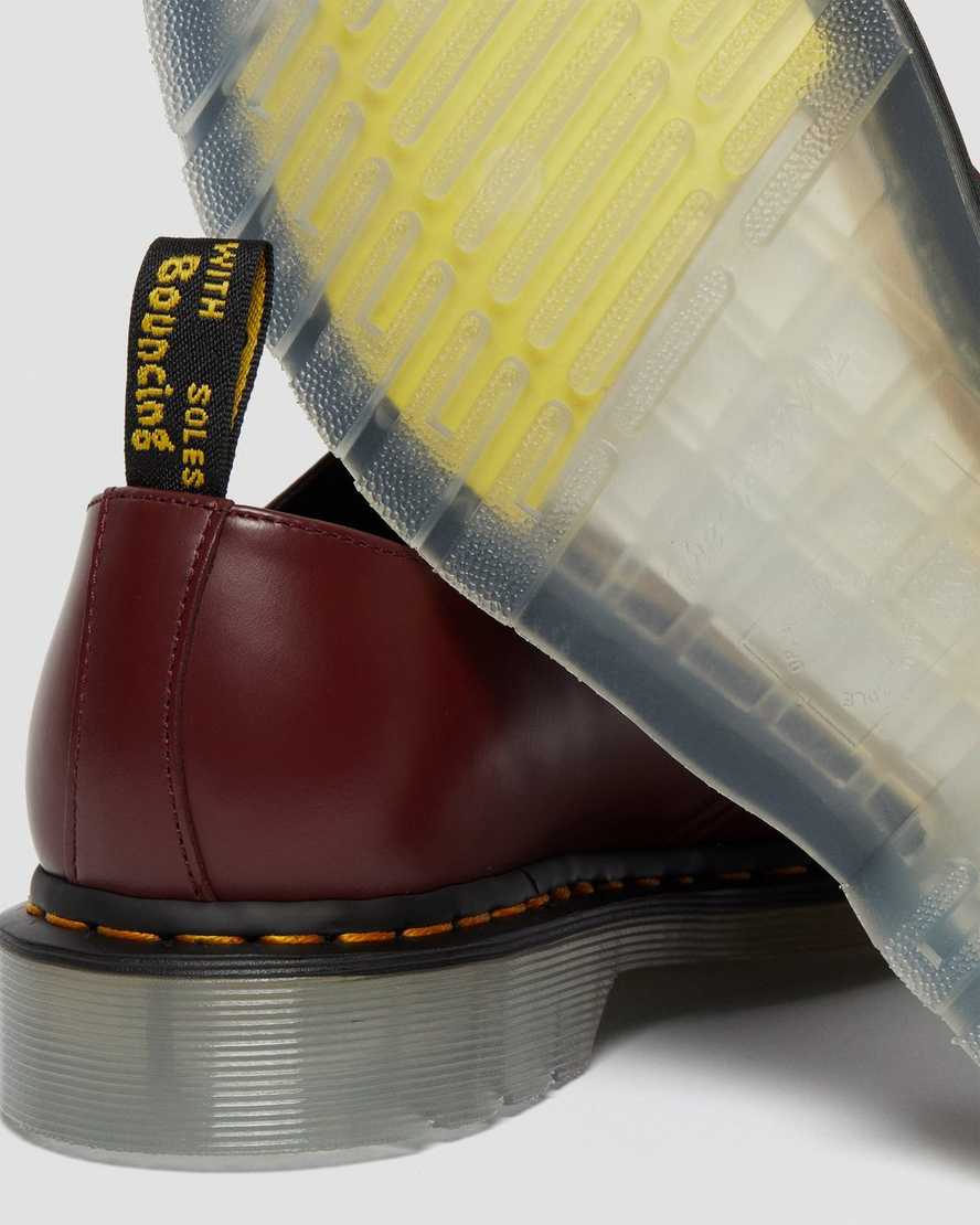 rote dr. martens 1461 iced smooth damen-oxfordschuhe