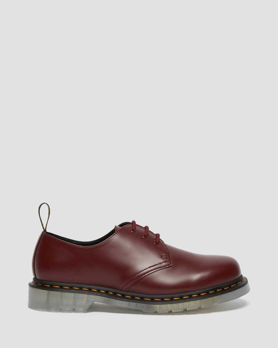 rote dr. martens 1461 iced smooth damen-oxfordschuhe