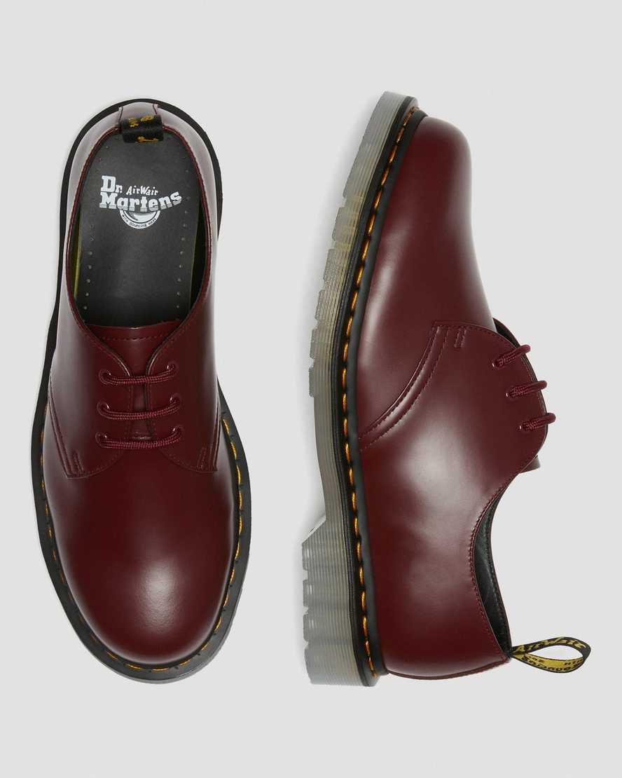 rote dr. martens 1461 iced smooth damen-oxfordschuhe