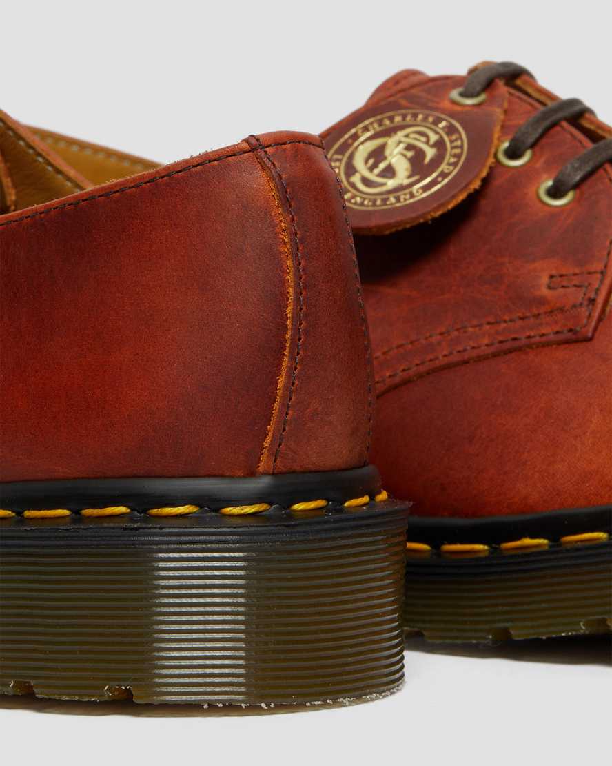 braune dr. martens 1461 classic oil damen-oxfordschuhe
