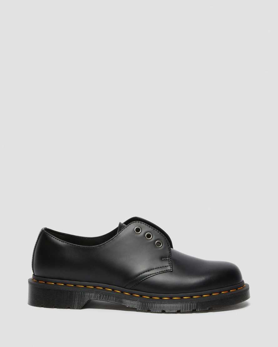 schwarze dr. martens 1461 elastic smooth damen-oxfordschuhe