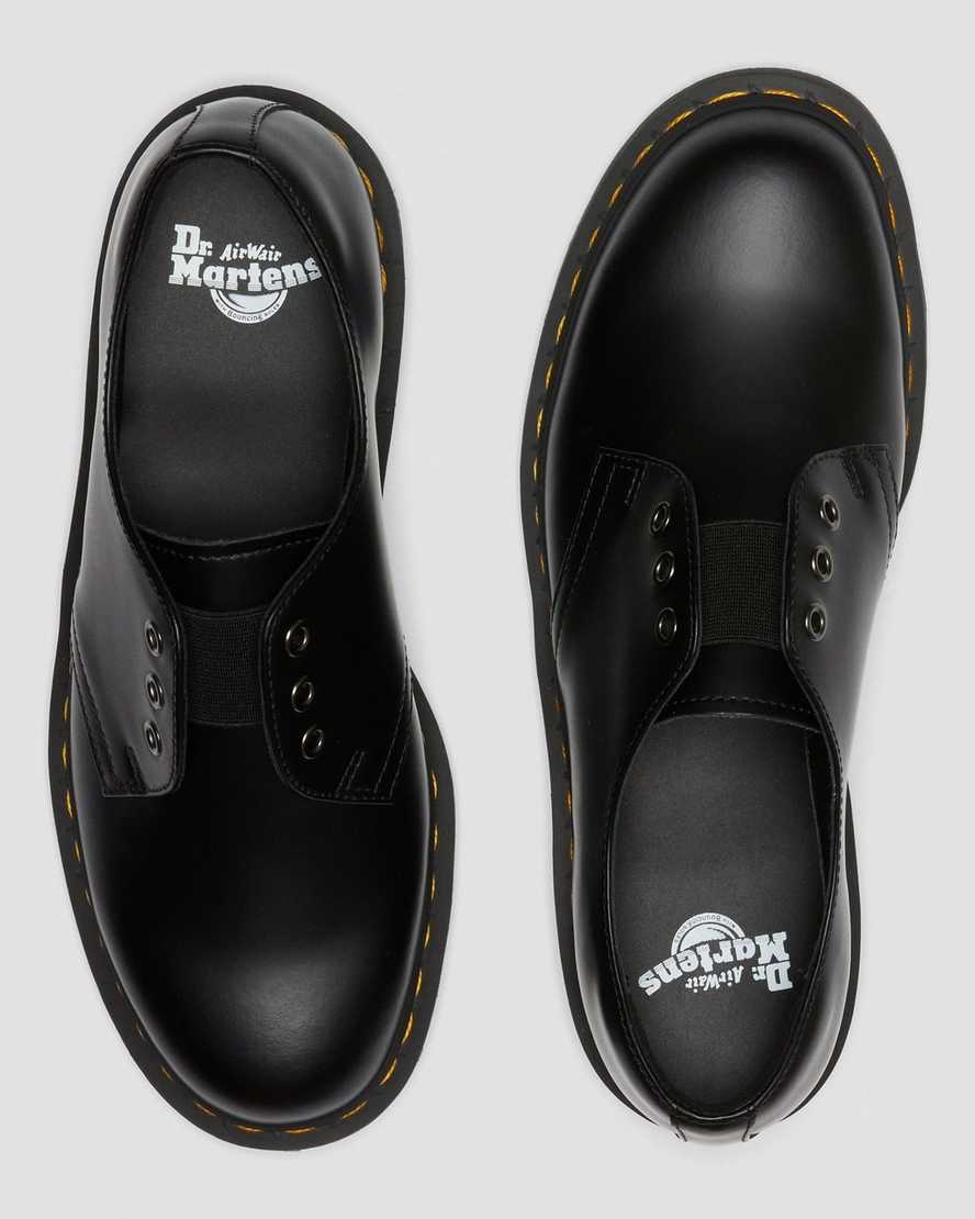 schwarze dr. martens 1461 elastic smooth damen-oxfordschuhe